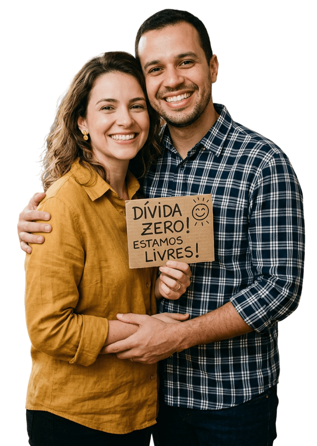 Casal comemorando a regularização do CPF